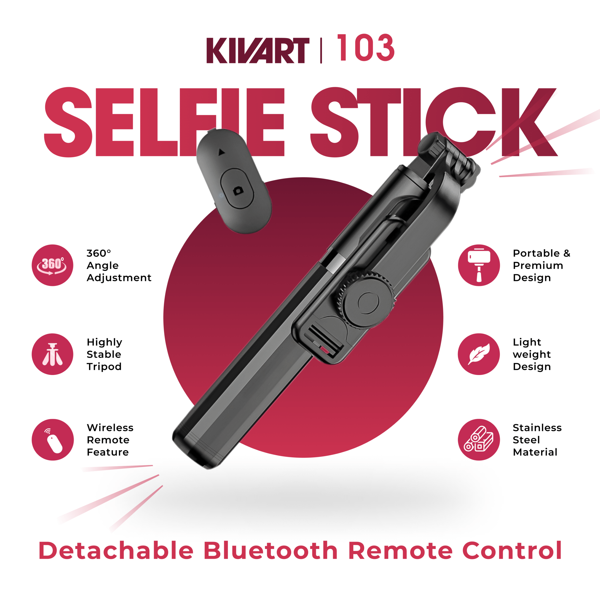 Kivart Selfie Stick 102 - KivartLabs