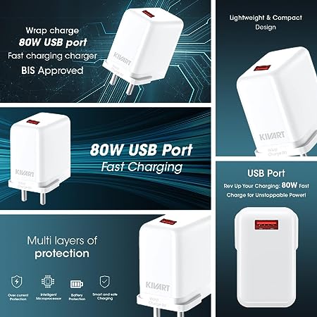 Kivart Hyper Charger 80W Charger | USB to Type C Fast Charging Cable - KivartLabs
