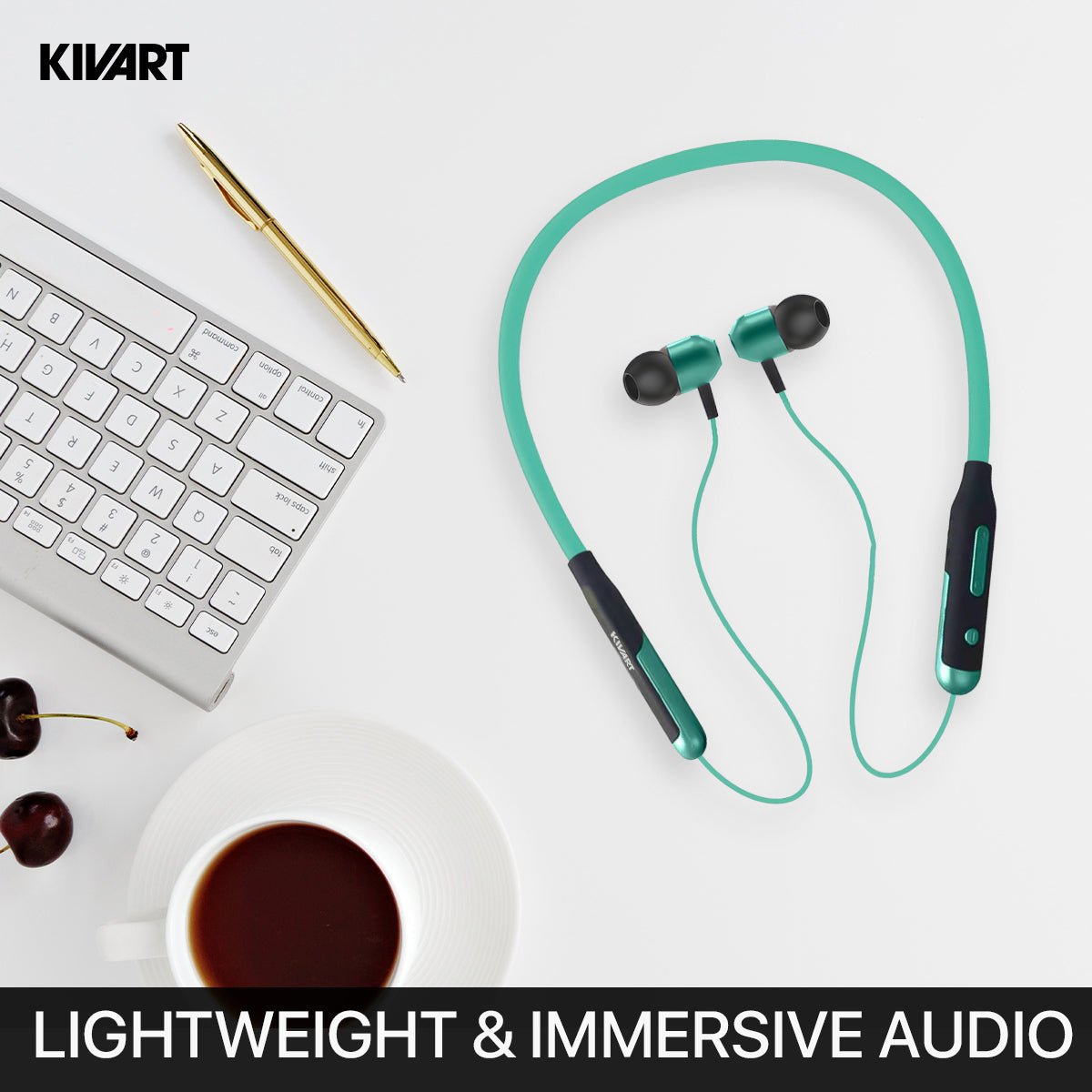 KIVART Jazz Neckband | NB - Jazz | 35 Hours Playtime | Premium Sound Quality | Comfortable Fit Magnetic in Ear Earbuds, Voice Assistant, Dual Pairing - KivartLabs