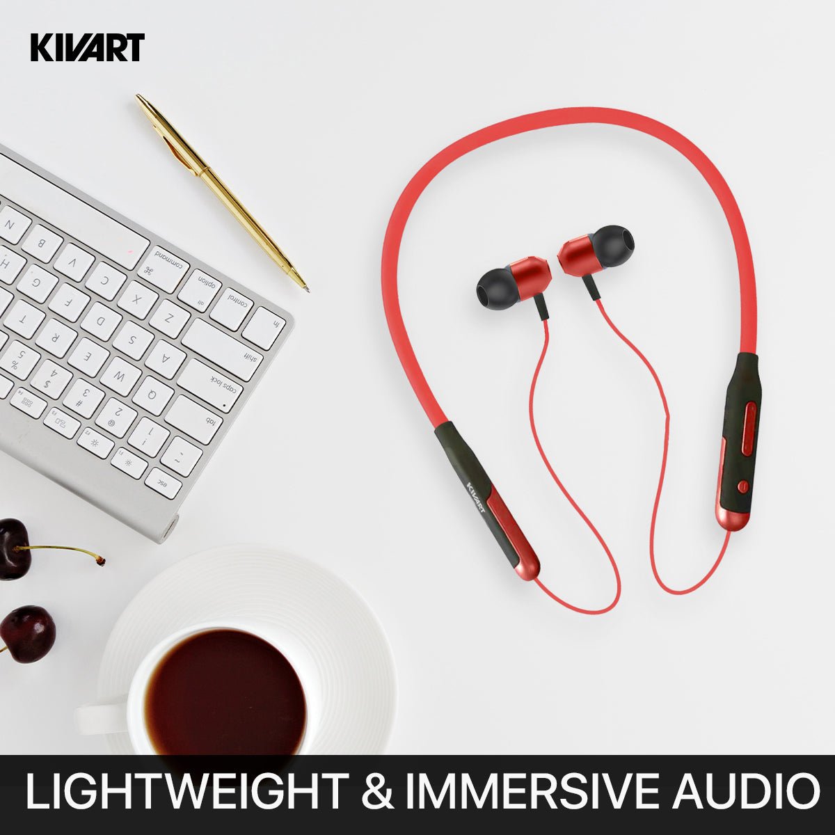 KIVART Jazz Neckband | NB - Jazz | 35 Hours Playtime | Premium Sound Quality | Comfortable Fit Magnetic in Ear Earbuds, Voice Assistant, Dual Pairing - KivartLabs