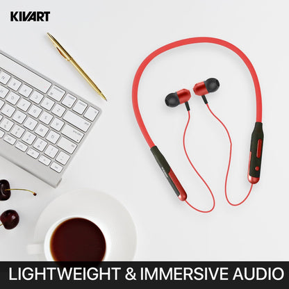 KIVART Jazz Neckband | NB - Jazz | 35 Hours Playtime | Premium Sound Quality | Comfortable Fit Magnetic in Ear Earbuds, Voice Assistant, Dual Pairing - KivartLabs