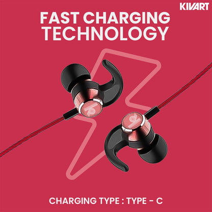 Kivart Buzz Neckband | 35 Playtime | C-Type Fast Charging | HD Quality Calls - KivartLabs