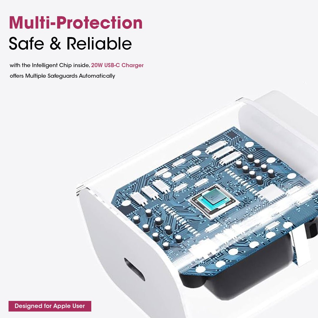 Kivart Mega Power | 20watt Fast Charging | Over Heating Protection with PD 3.0 | BIS Certified | iPhone Compatible - KivartLabs